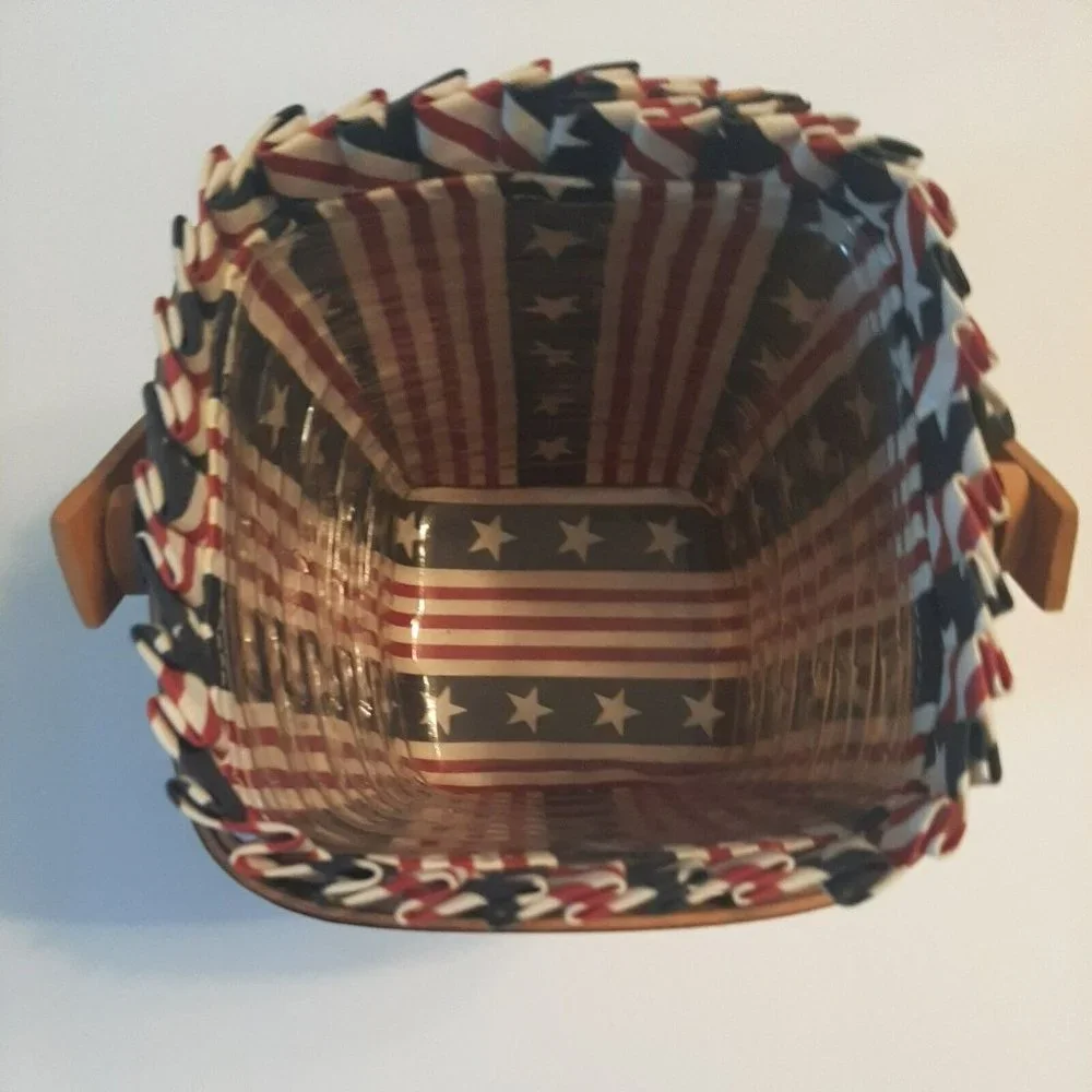 Longaberger 1995 All American Carry Along Basket Red White Blue Patriotic 6.5